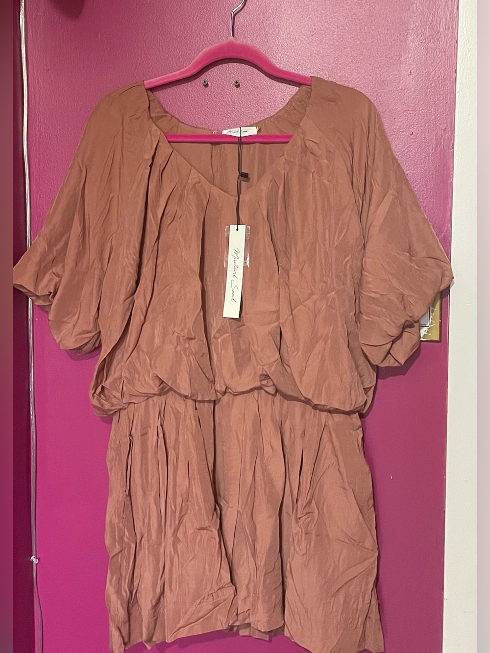 Mustard Seed Dusty Rose Blouson Mini Dress